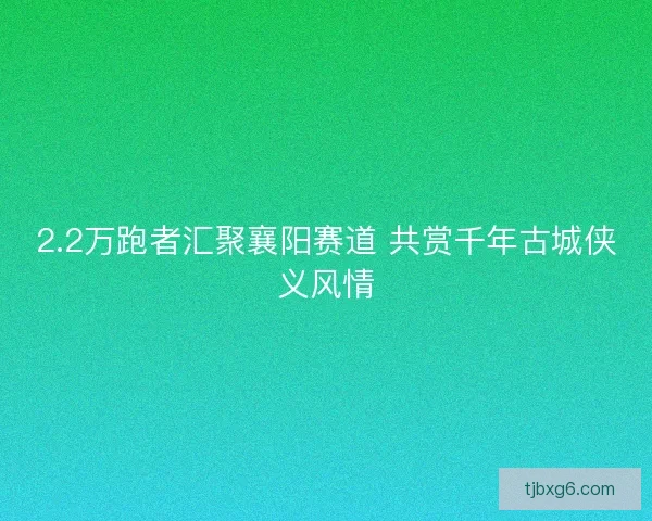 2.2万跑者汇聚襄阳赛道 共赏千年古城侠义风情