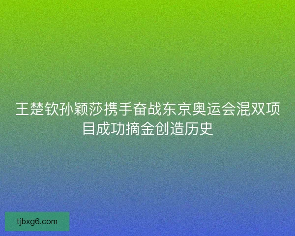 王楚钦孙颖莎携手奋战东京奥运会混双项目成功摘金创造历史