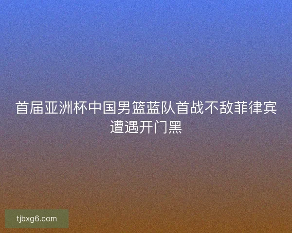 首届亚洲杯中国男篮蓝队首战不敌菲律宾遭遇开门黑 首届亚洲杯中国男篮蓝队首战不敌菲律宾遭遇开门黑