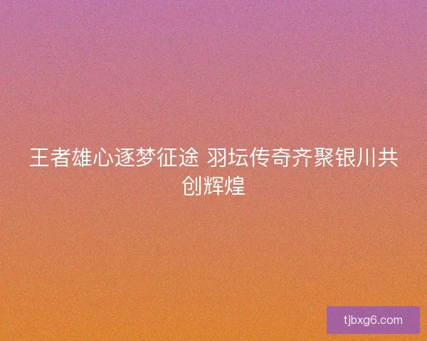 王者雄心逐梦征途 羽坛传奇齐聚银川共创辉煌