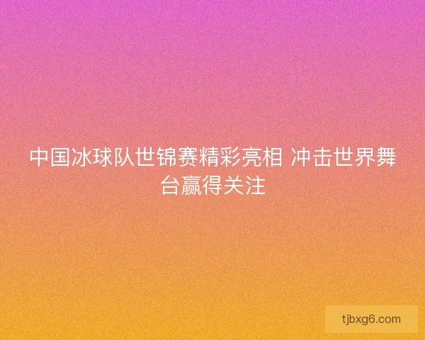 中国冰球队世锦赛精彩亮相 冲击世界舞台赢得关注